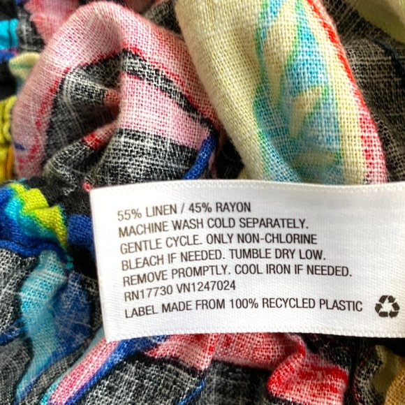 Colorful Ruffled Crop Top Lemon Print Blouse Resort Fashion Tropical Vacation M - Picture 2 of 7